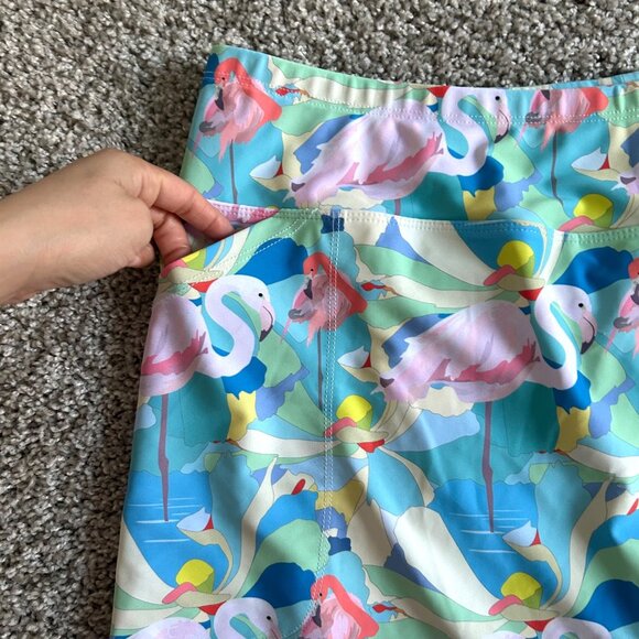 Skinz Flamingo Print Women's Size Large Skirt Pockets Nylon & Spandex - Picture 3 of 9